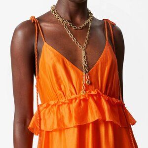 & Other Stories Strappy Midi Dress Orange